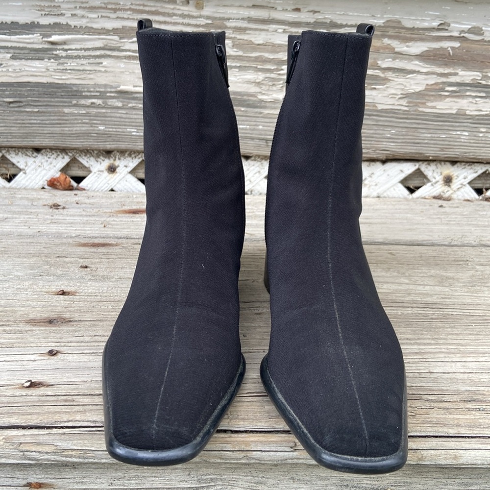 Stuart Weitzman Black GORE‑TEX Waterproof Square Toe Ankle Boot Women's Size 7.5 - Picture 3 of 14